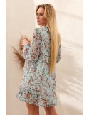 Floral dress with ruffles, mint PR1892 - Online store - Boutique